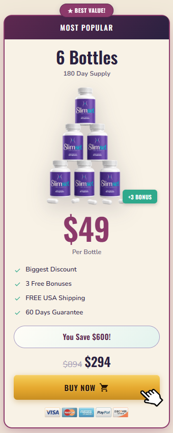 SlimSet 6 bottle Price